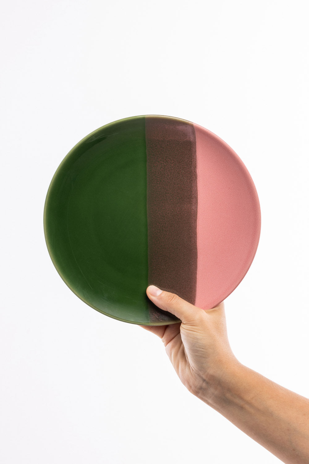 Industrial Geschirrset für 1 - grün/rosa