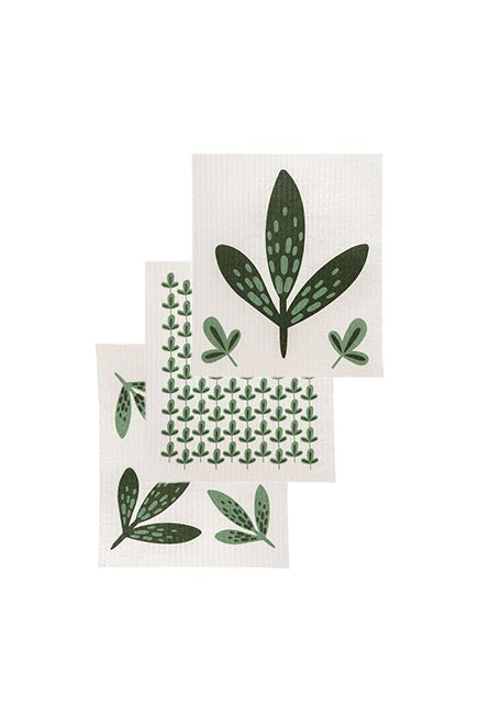 Sponge cloth LEAVES Set of 3