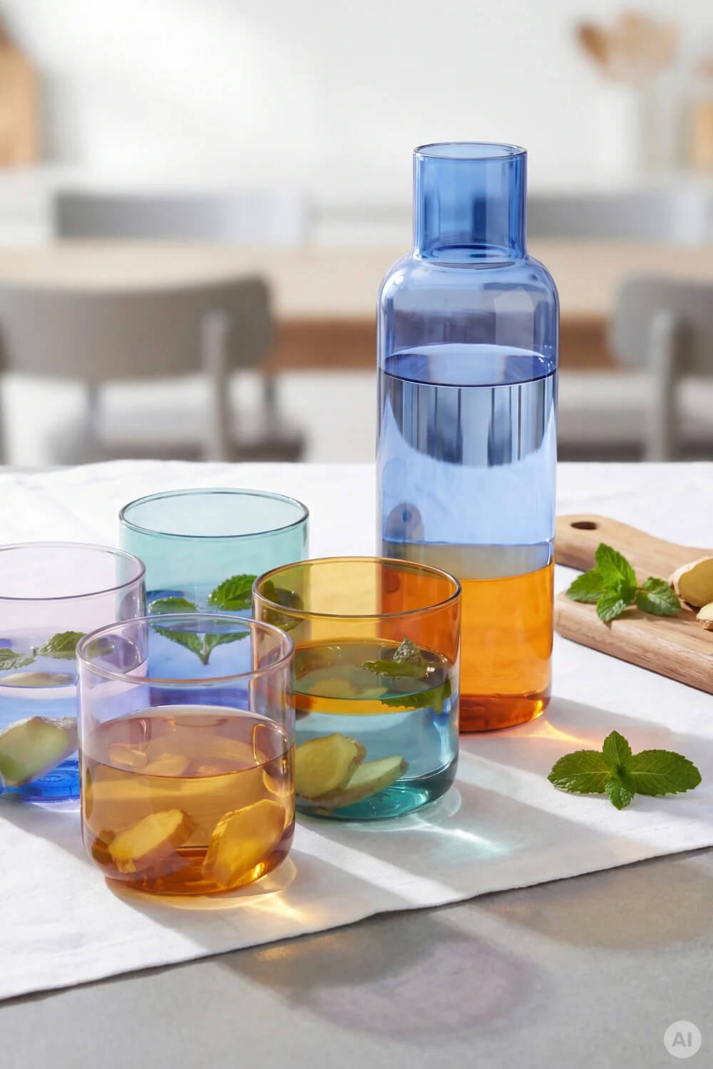 Glas RAIINBOW Blau – Borosilikatglas