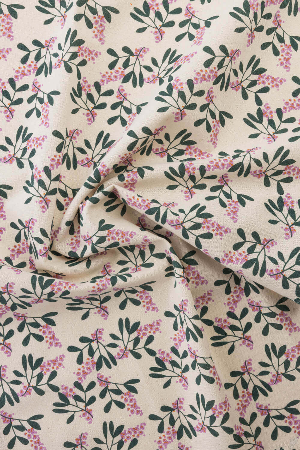 Geschirrtuch VINTAGE GARDEN Grün, Detailansicht des floralen Prints