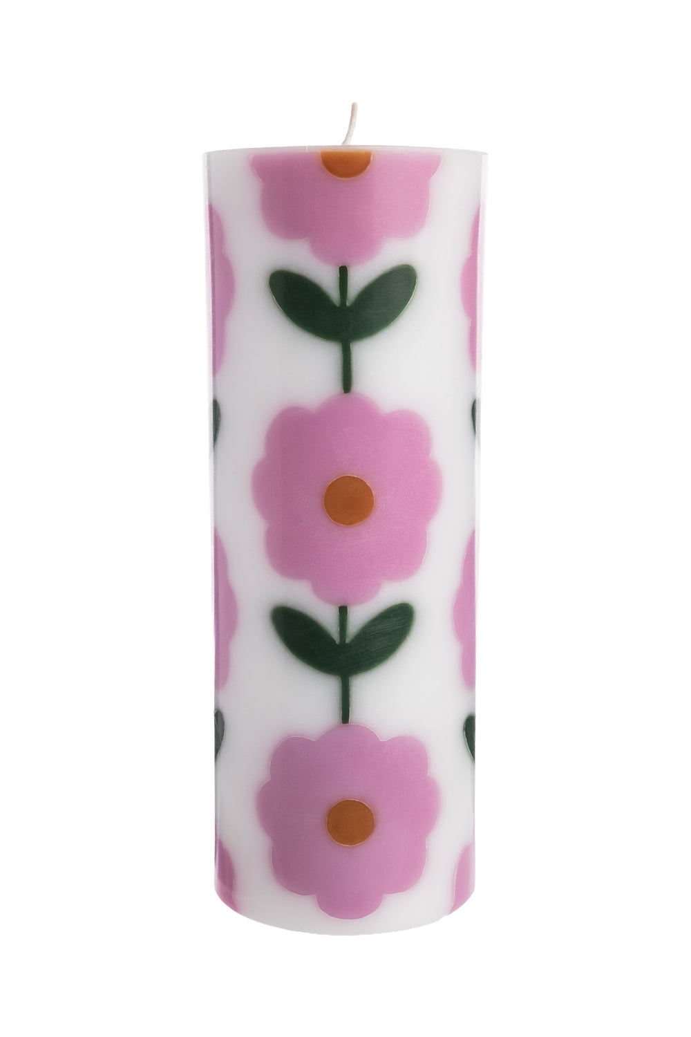Handgearbeitete Stumpenkerze GLUMI FLOWER, Ø 7,5 x 20 cm