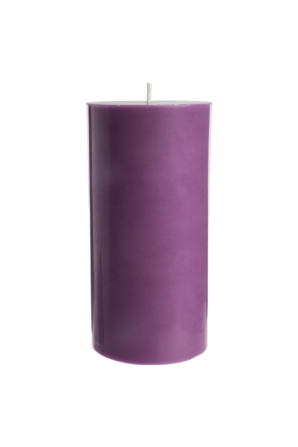 Handgearbeitete Stumpenkerze GLUMI violet, Ø 7,5 x 15 cm