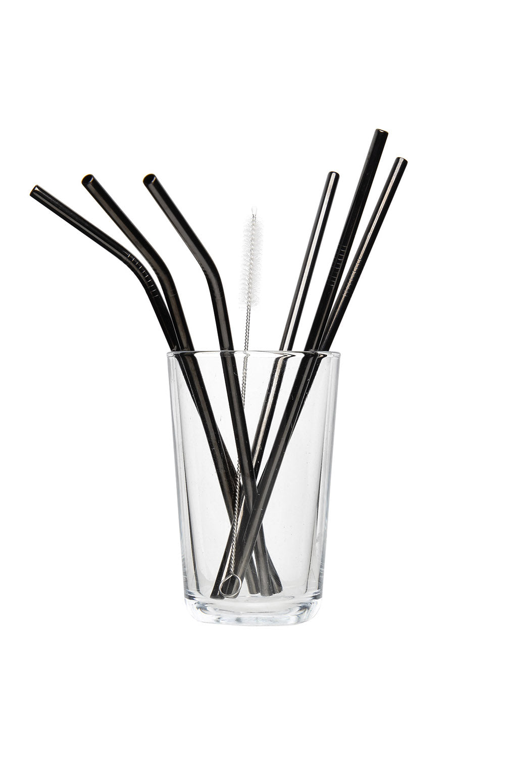 Straw Set of 6 Metal black
