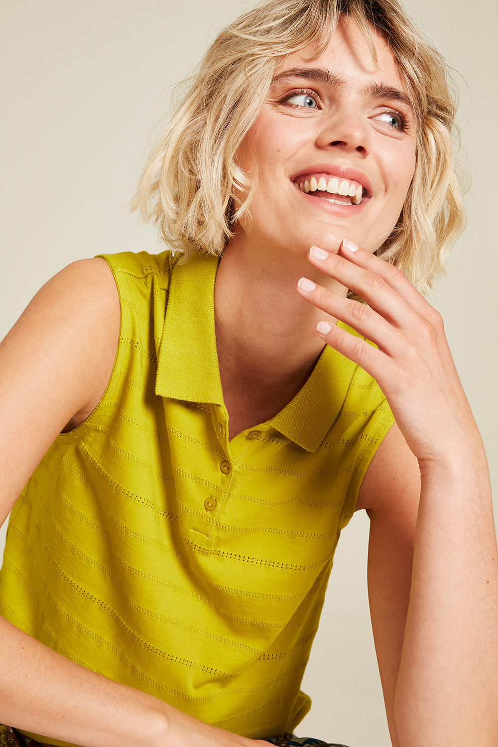 Ajour jersey blouse