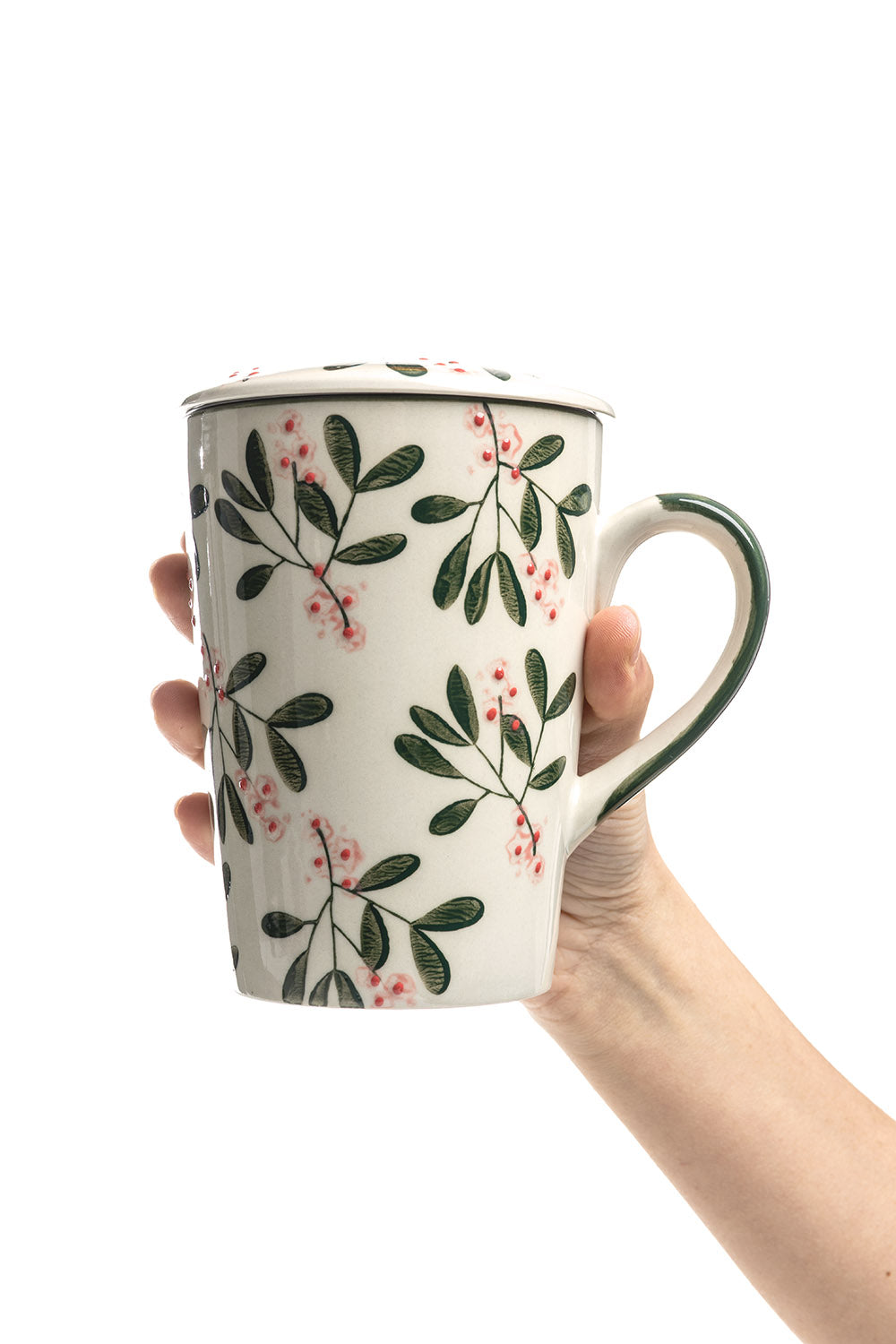 Tasse mit Teesieb VINTAGE GARDEN mit Edelstahl-Sieb
