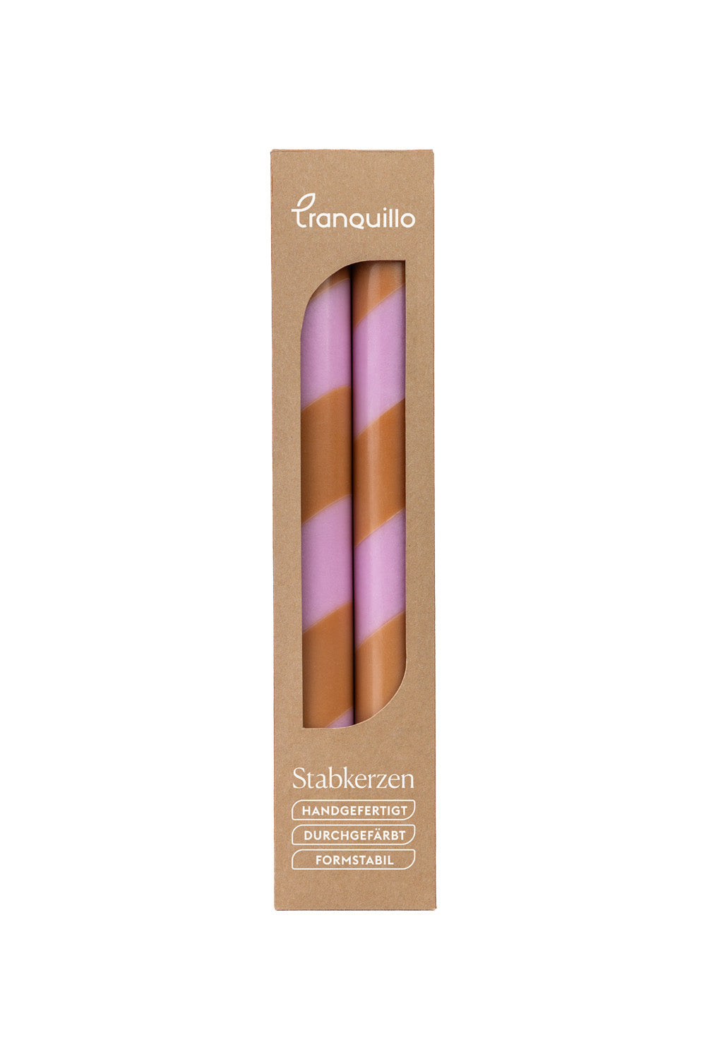 Handgearbeitete Stabkerzen GLUMI TWIST 2er-Set, 20 cm