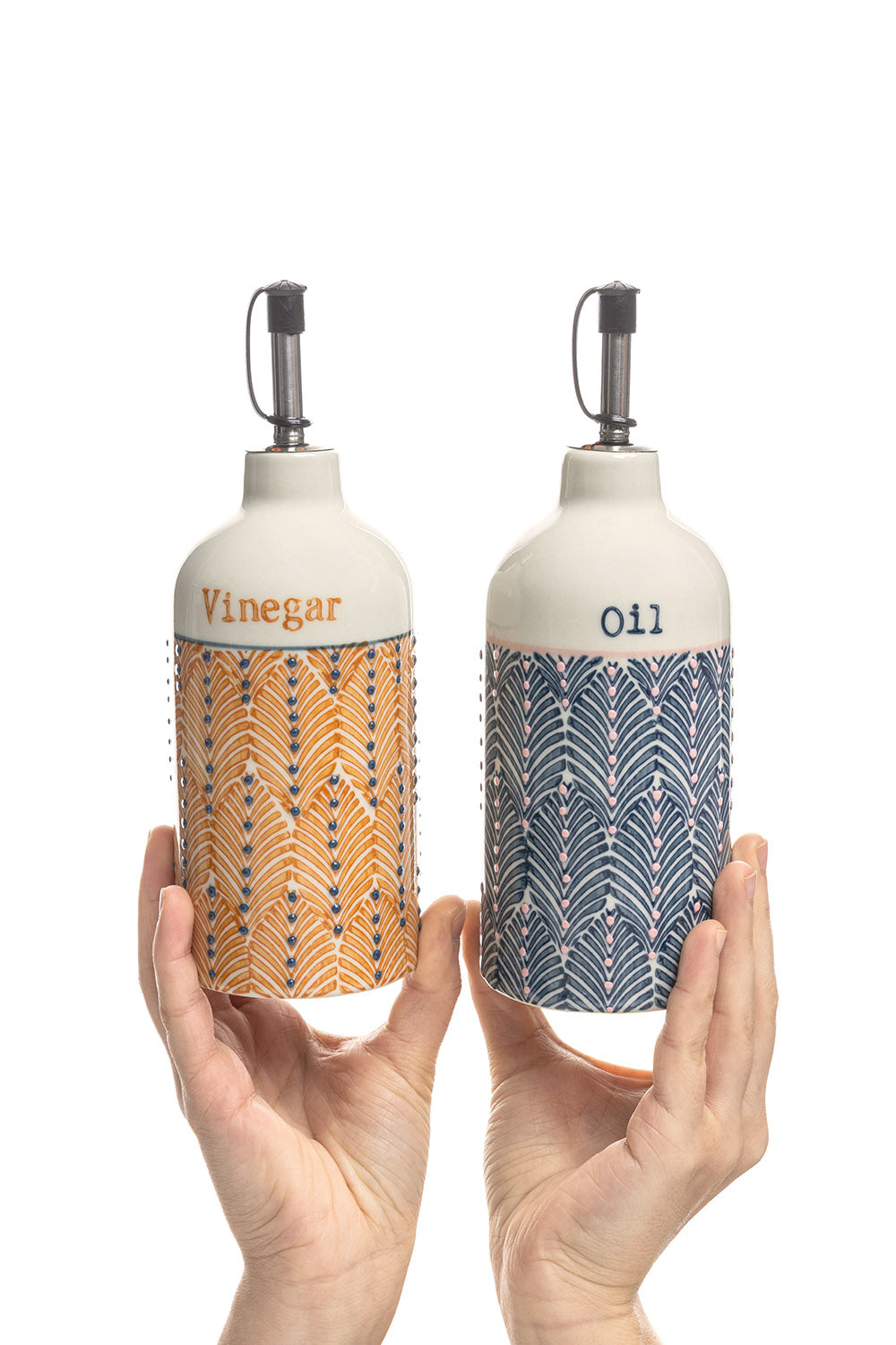 Essig- & Ölflasche MIIX'N'MATCH Orange – Steinzeug & Edelstahl