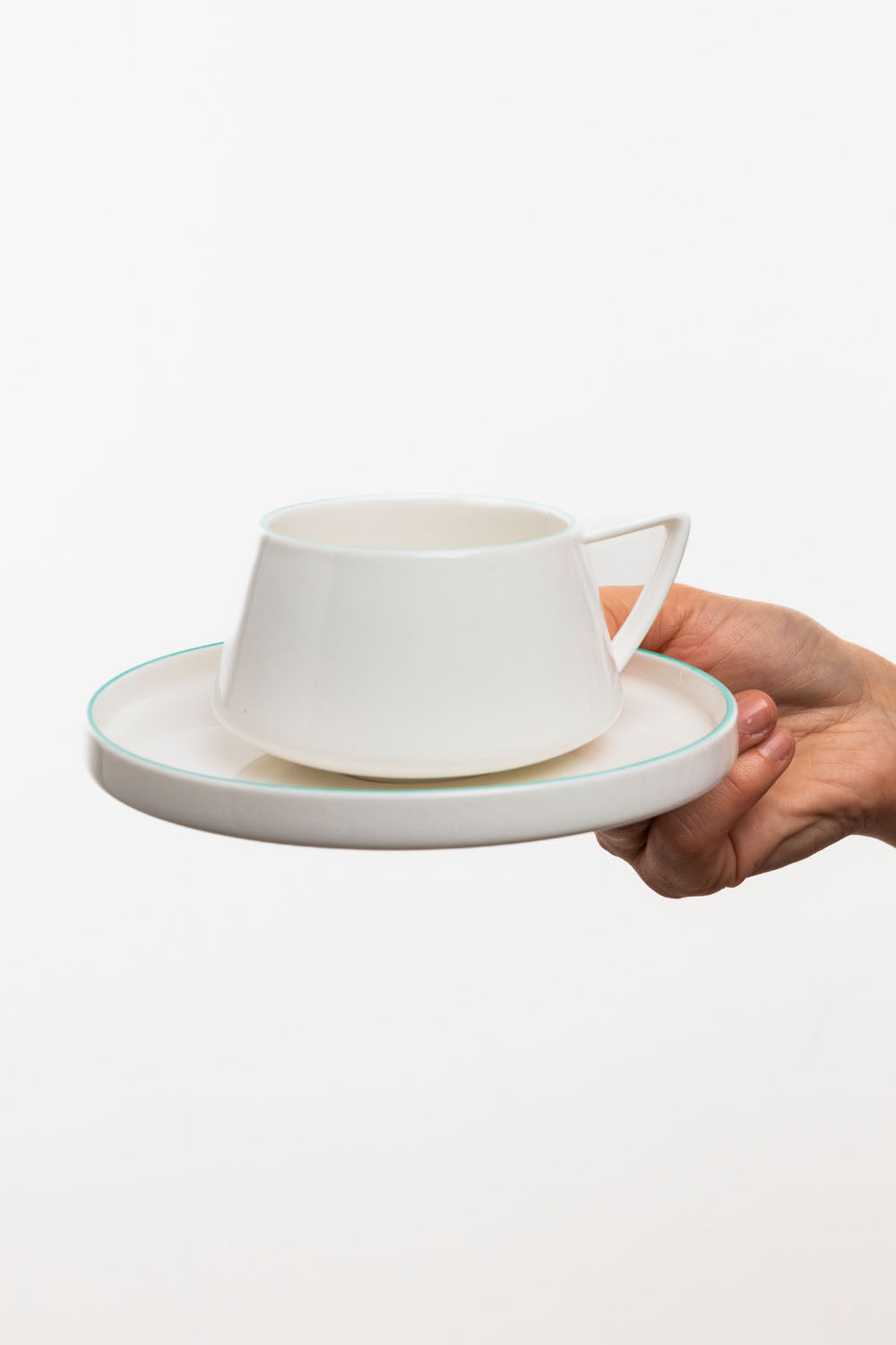 Tasse und Untertasse TINTED GRACE aqua