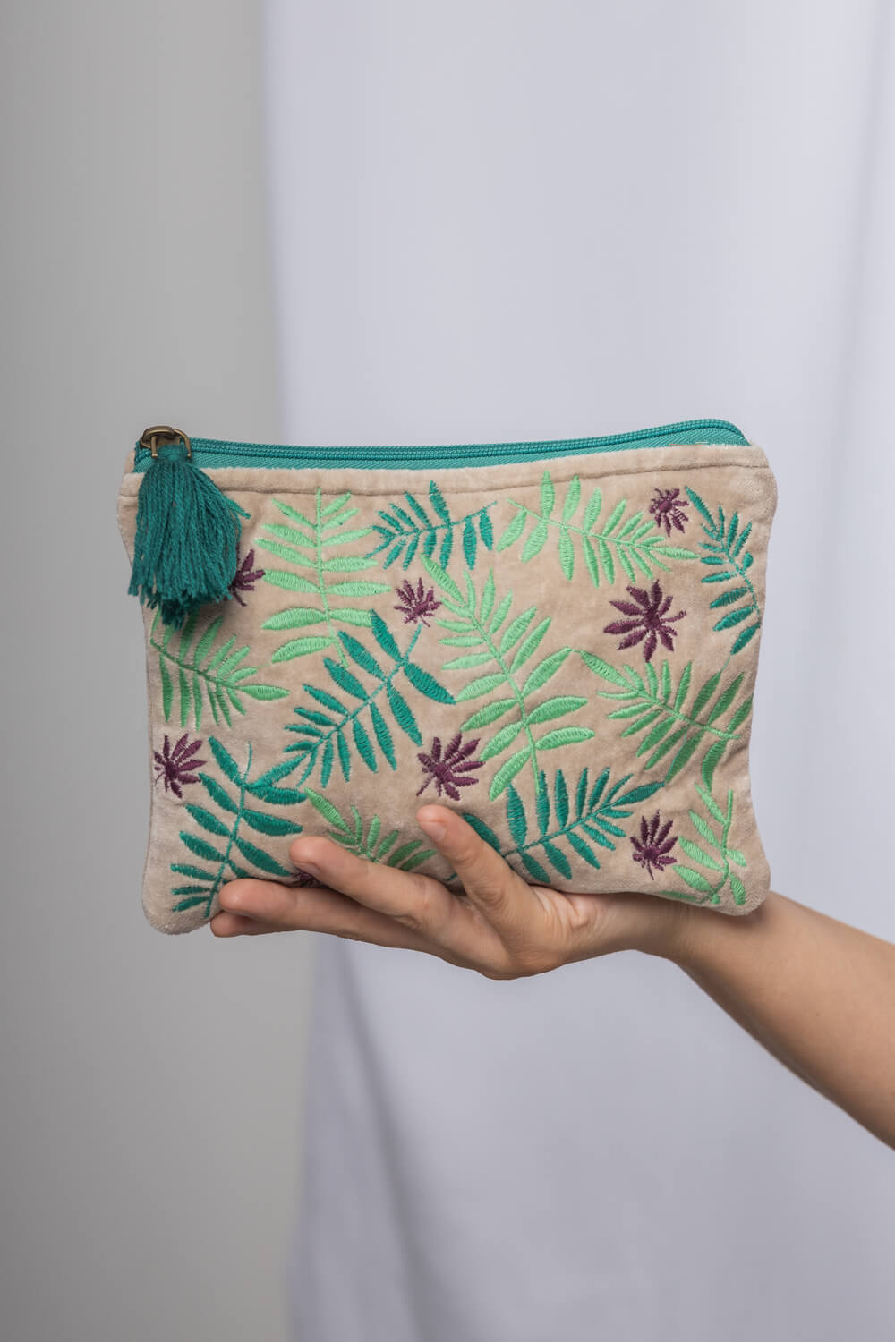 Velvet bag Leaves