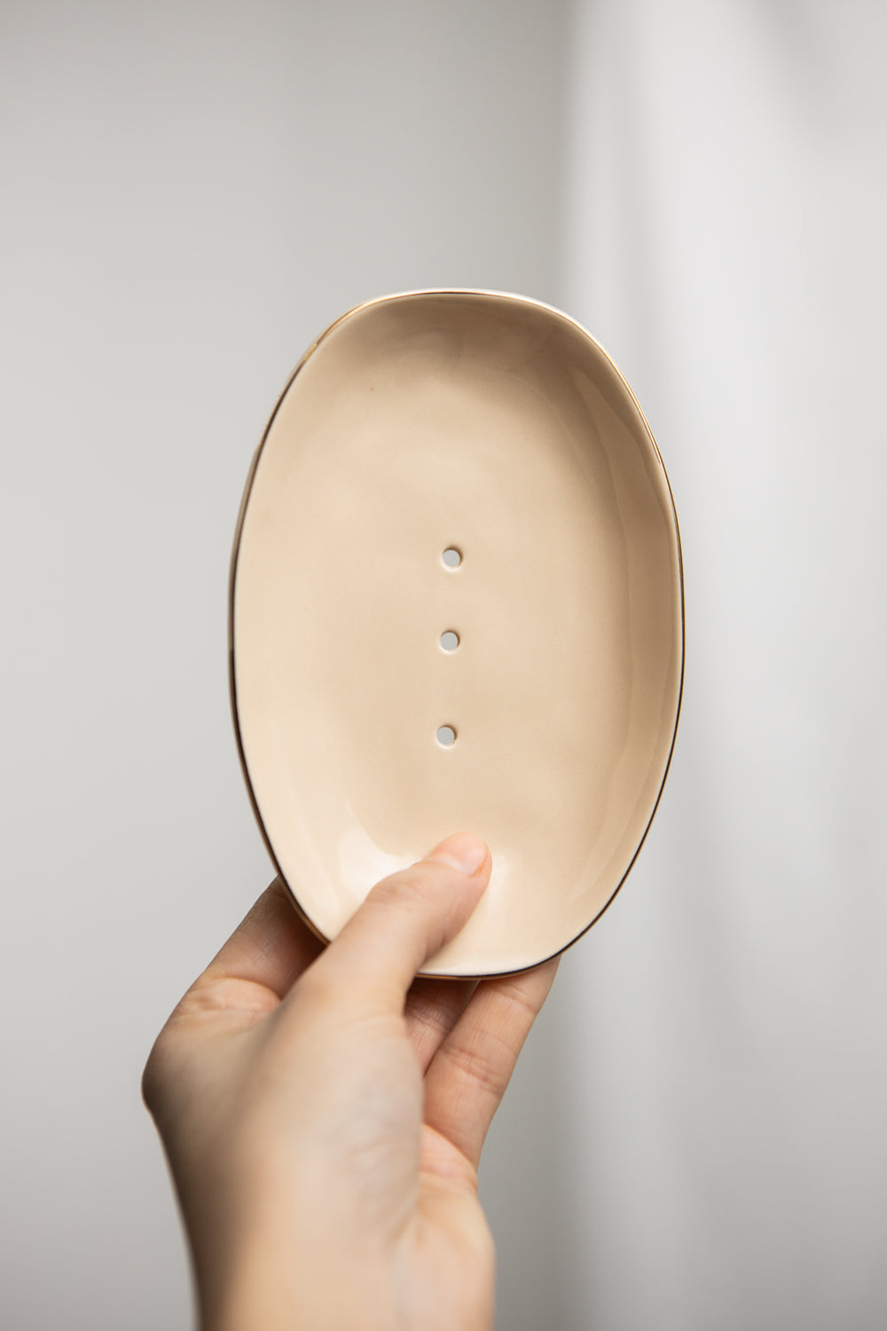Seifenschale CLASSIC beige mit Goldrand