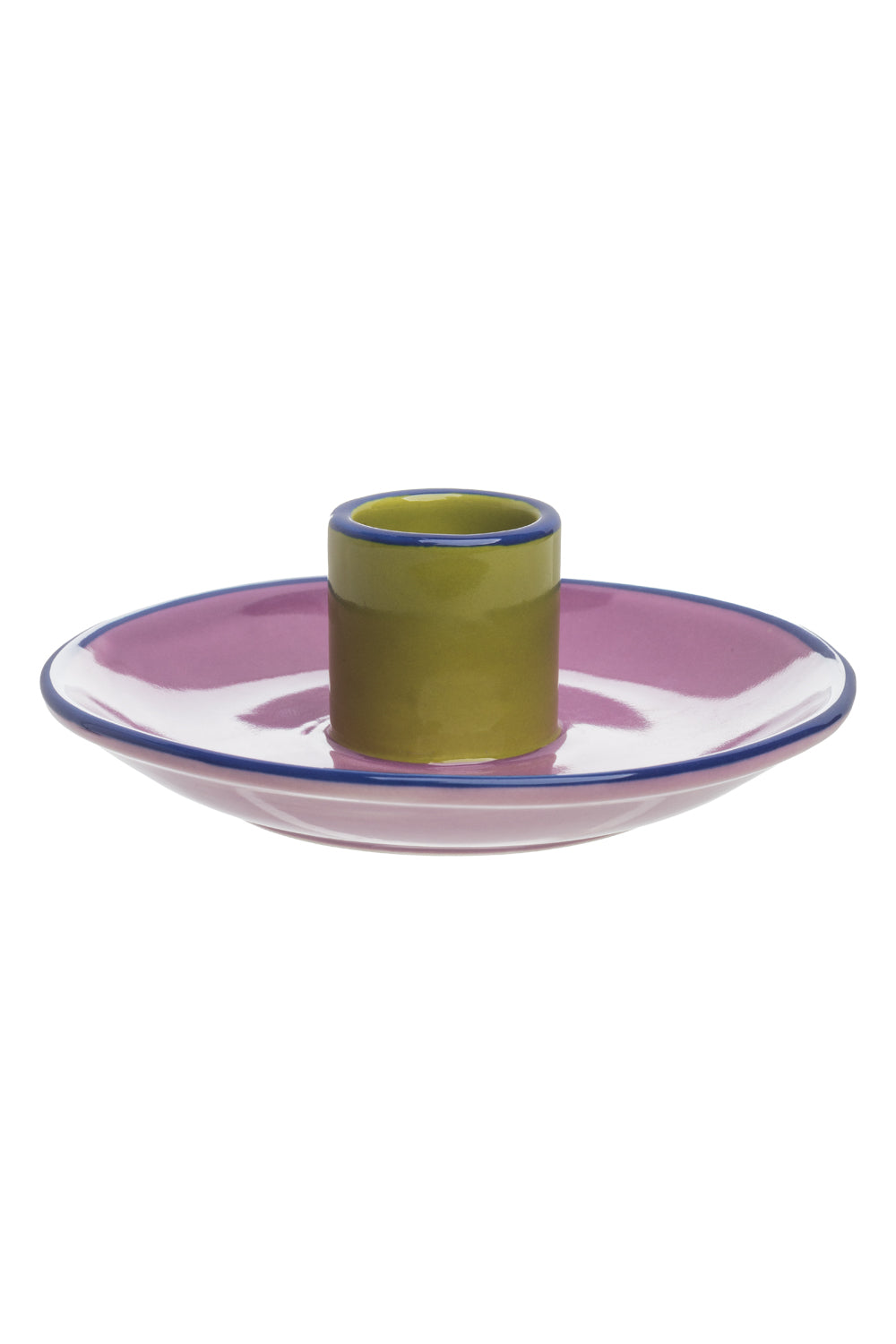Kerzenhalter COLOURI Violett aus Steinzeug