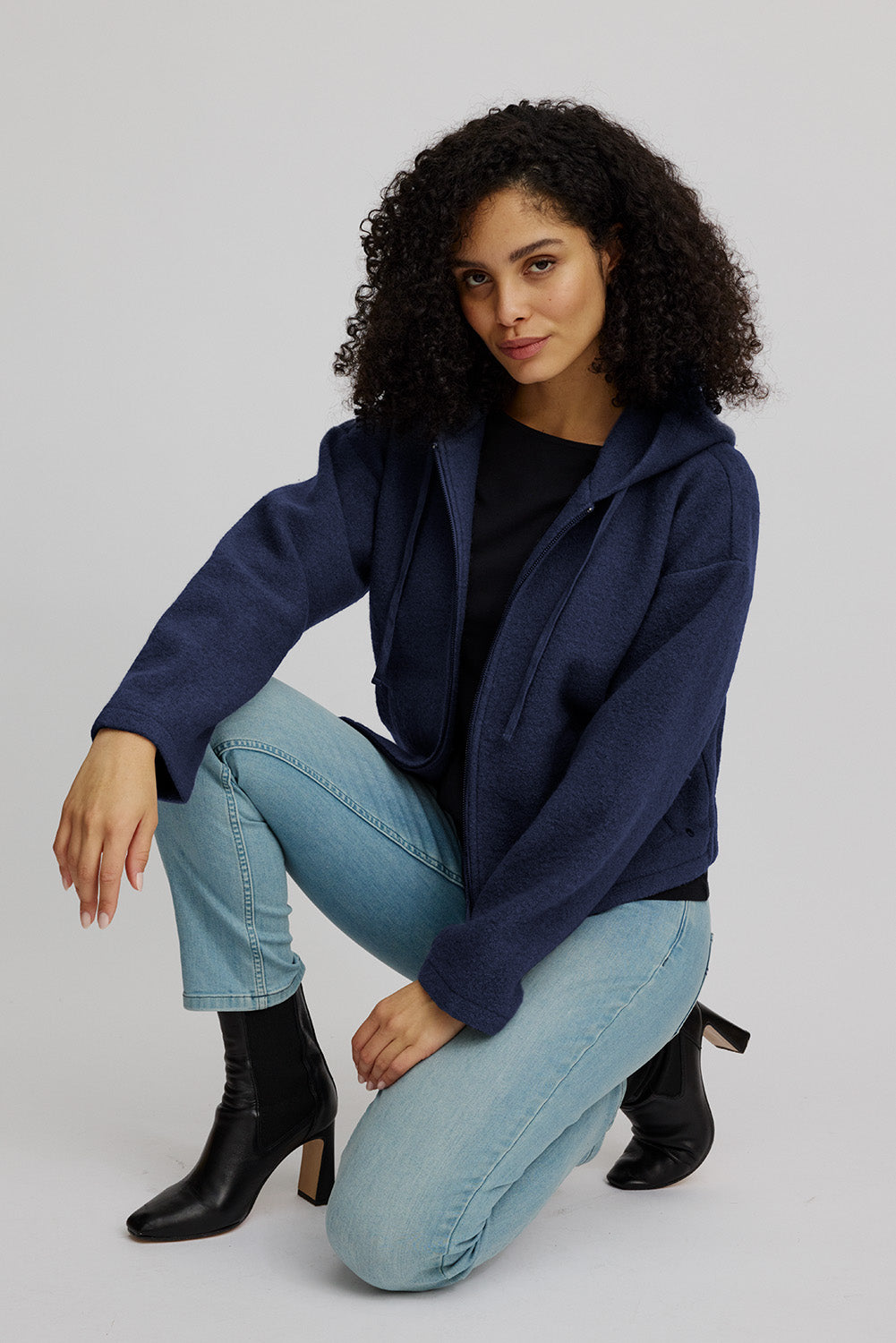 Cosy jacket made from milled wool