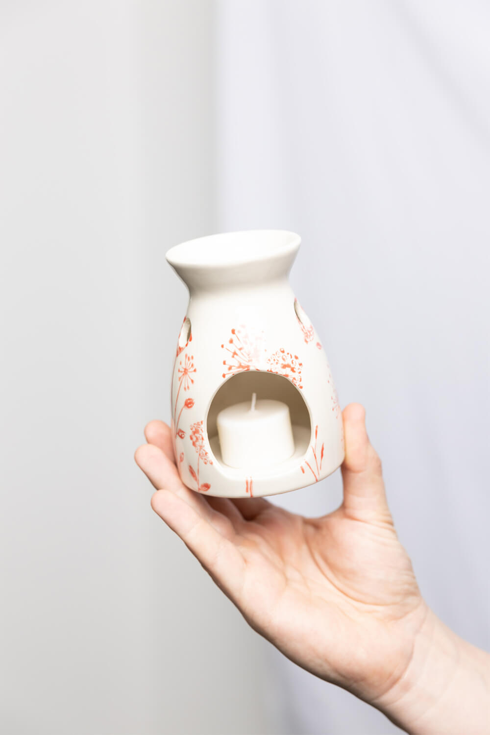 Aroma oil lamp FLORAL red