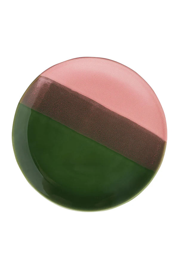 Industrial Geschirrset für 1 - grün/rosa