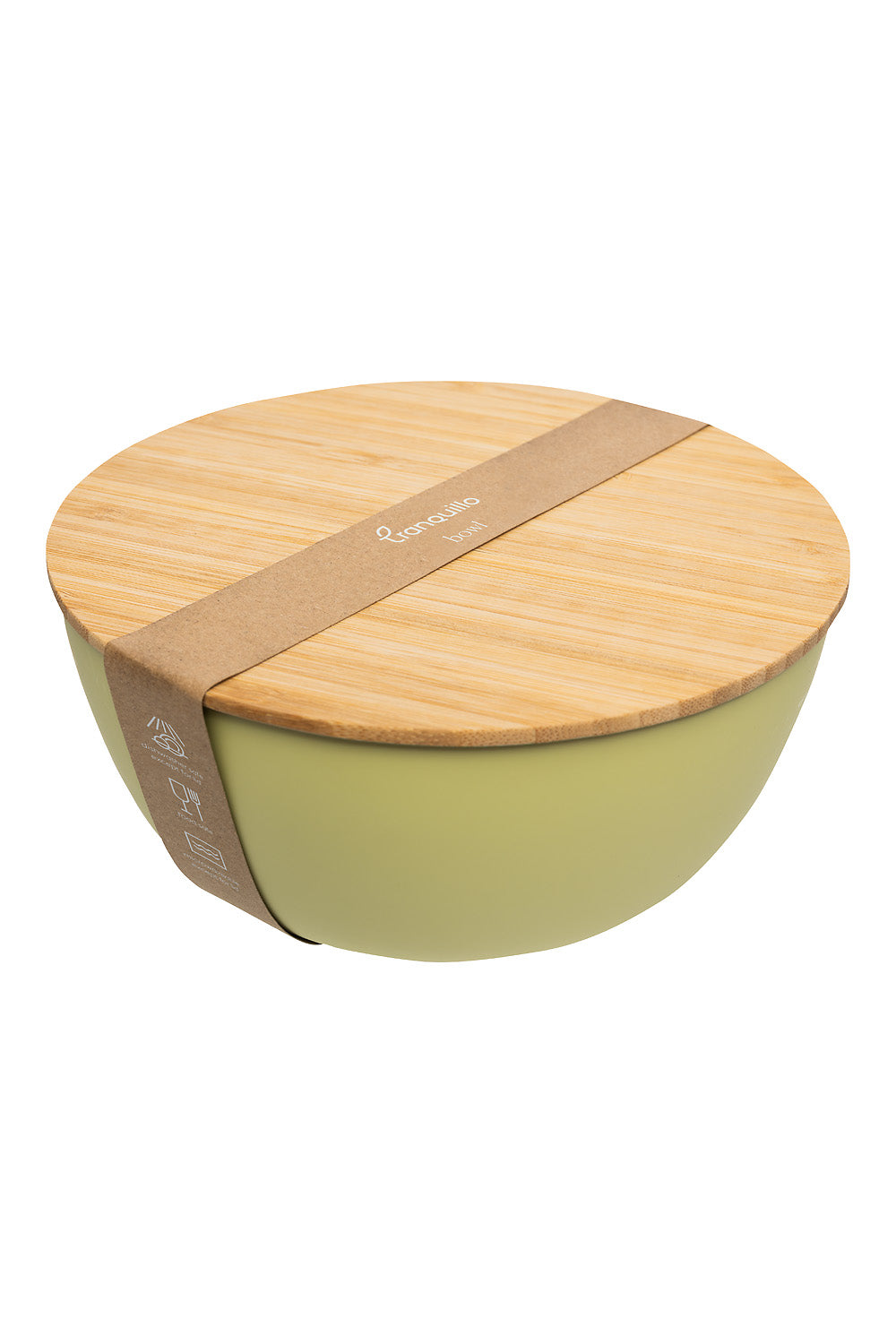 Bowl with bamboo lid PLAIN 18,5 cm lime