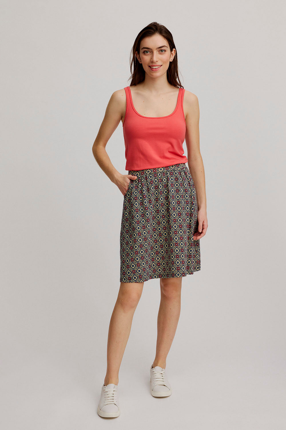 Jersey skirt with pockets