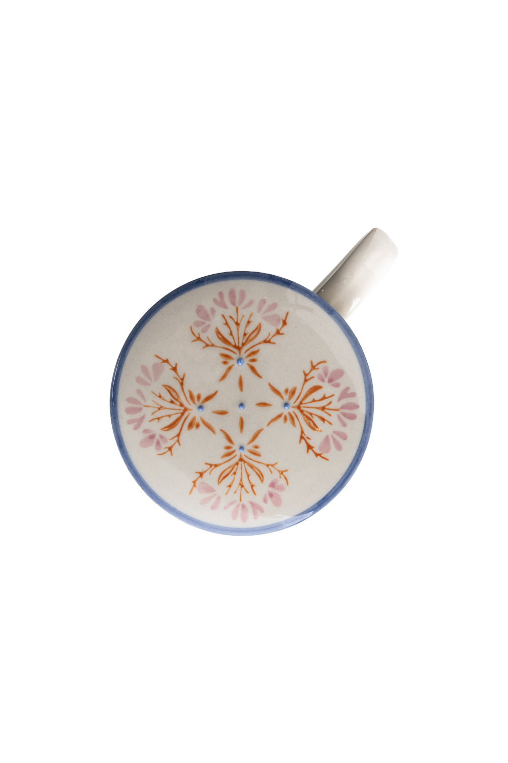 Tasse mit Teesieb RETROFLORIA, handgestempelt