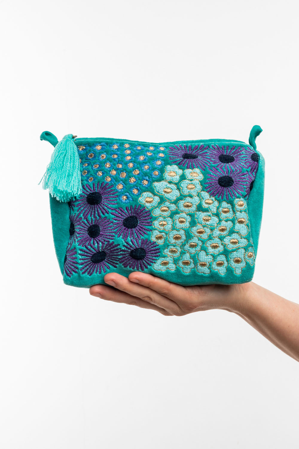Kosmetiktasche VELVET BLOSSOMS (GOTS) - groß