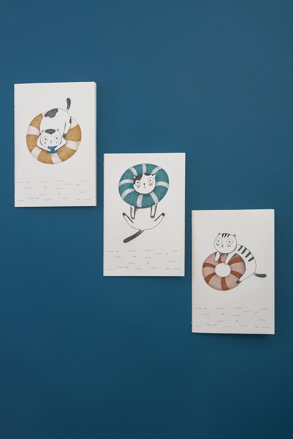 Notizbuch BLUE SPLASHY CAT