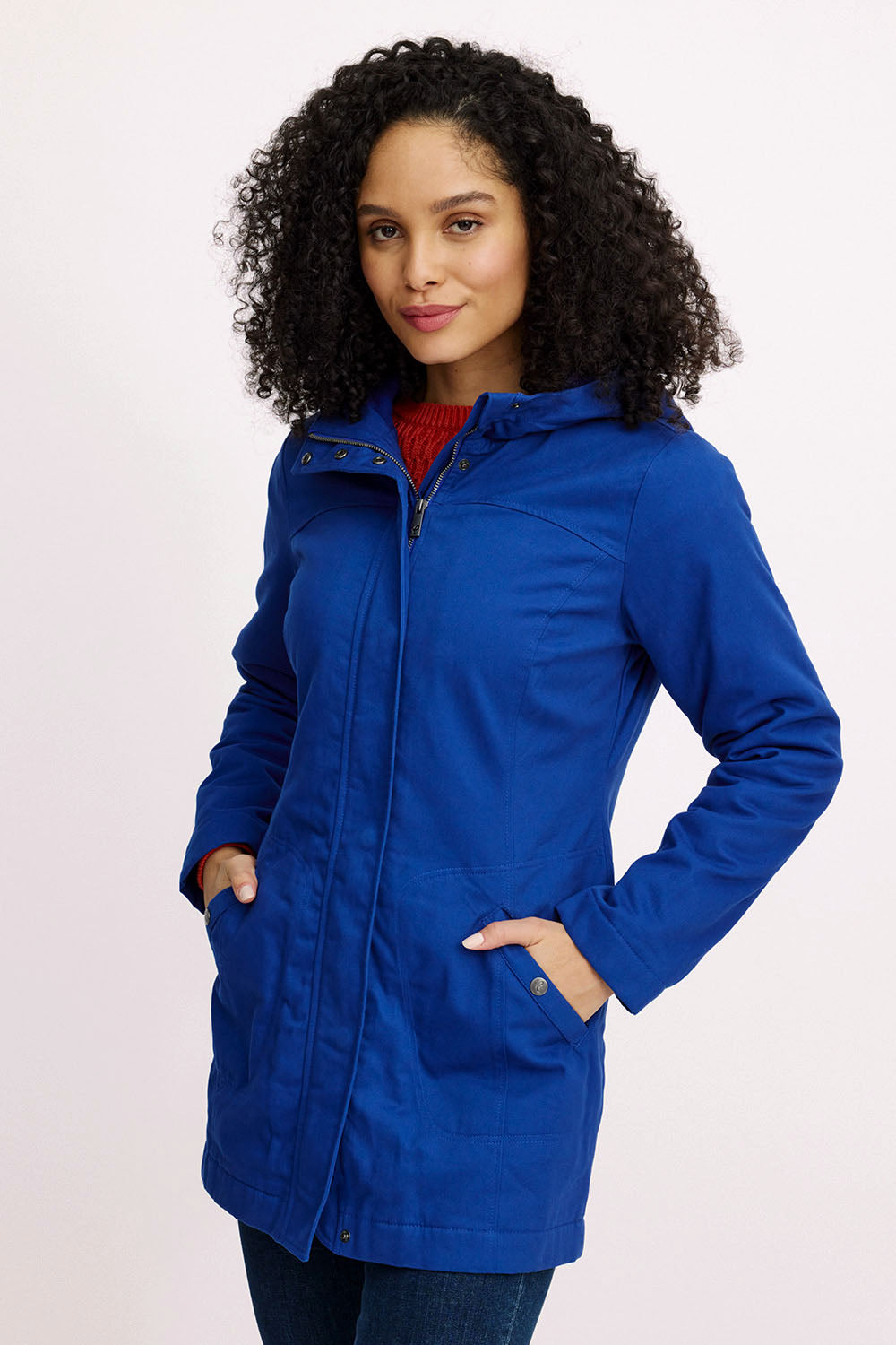 Fitted jacket made from organic cotton