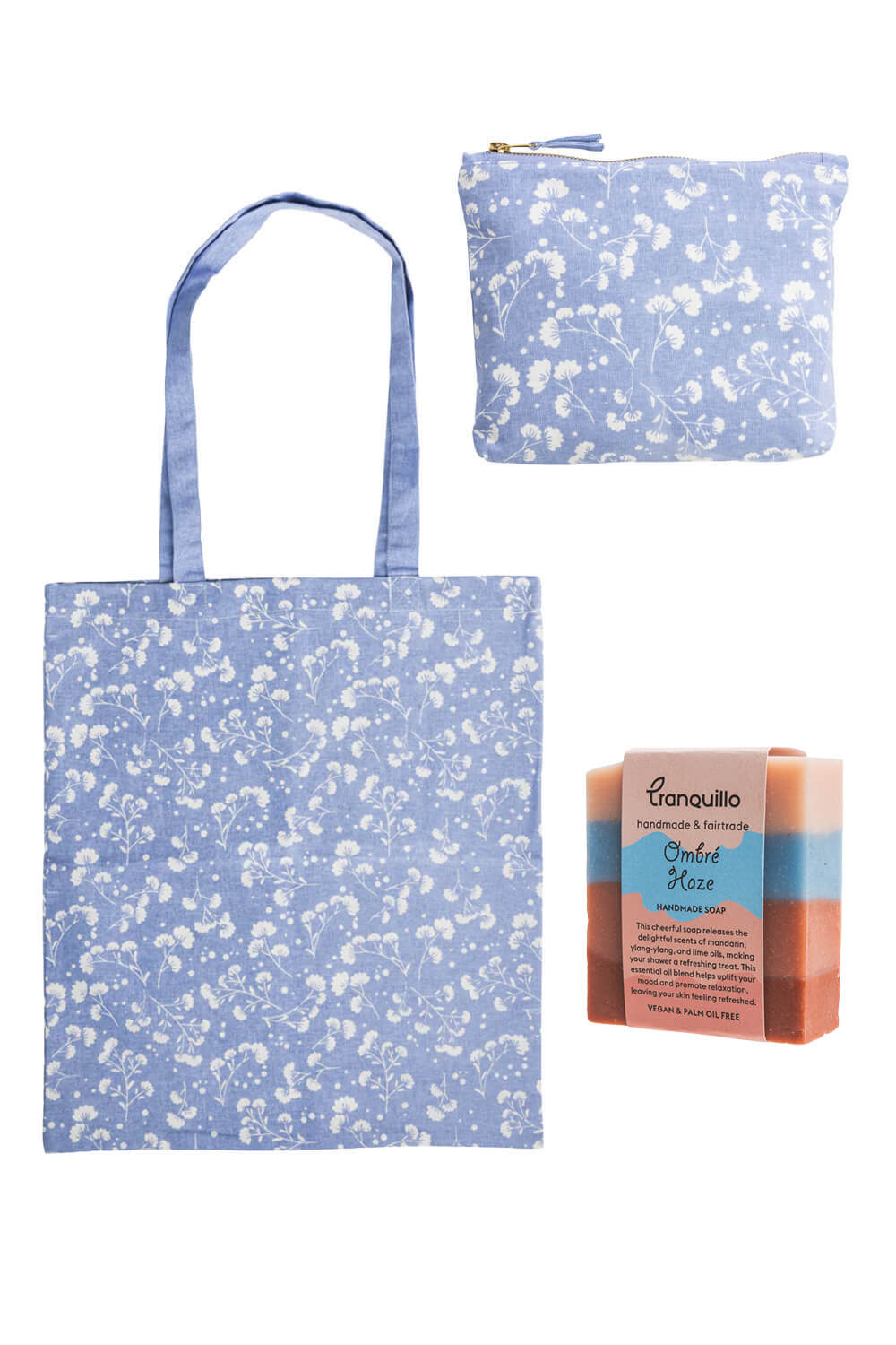 BLOSSOM CHARM Set | Cosmetic Bag, Fabric Pouch & Soap