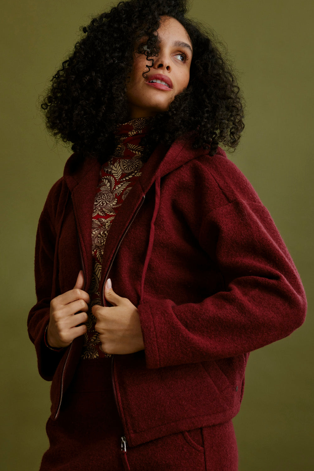 Cosy jacket made from milled wool
