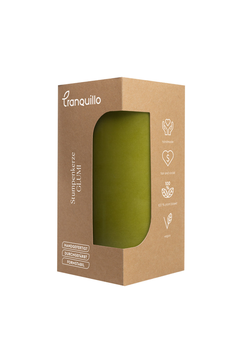 Pillar Candle GLUMI green