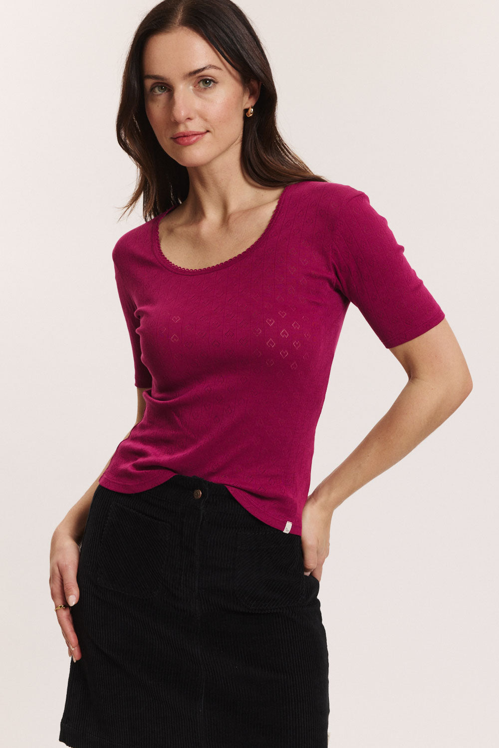 Ajour-Shirt Camilaa aus GOTS-Bio-Baumwolle