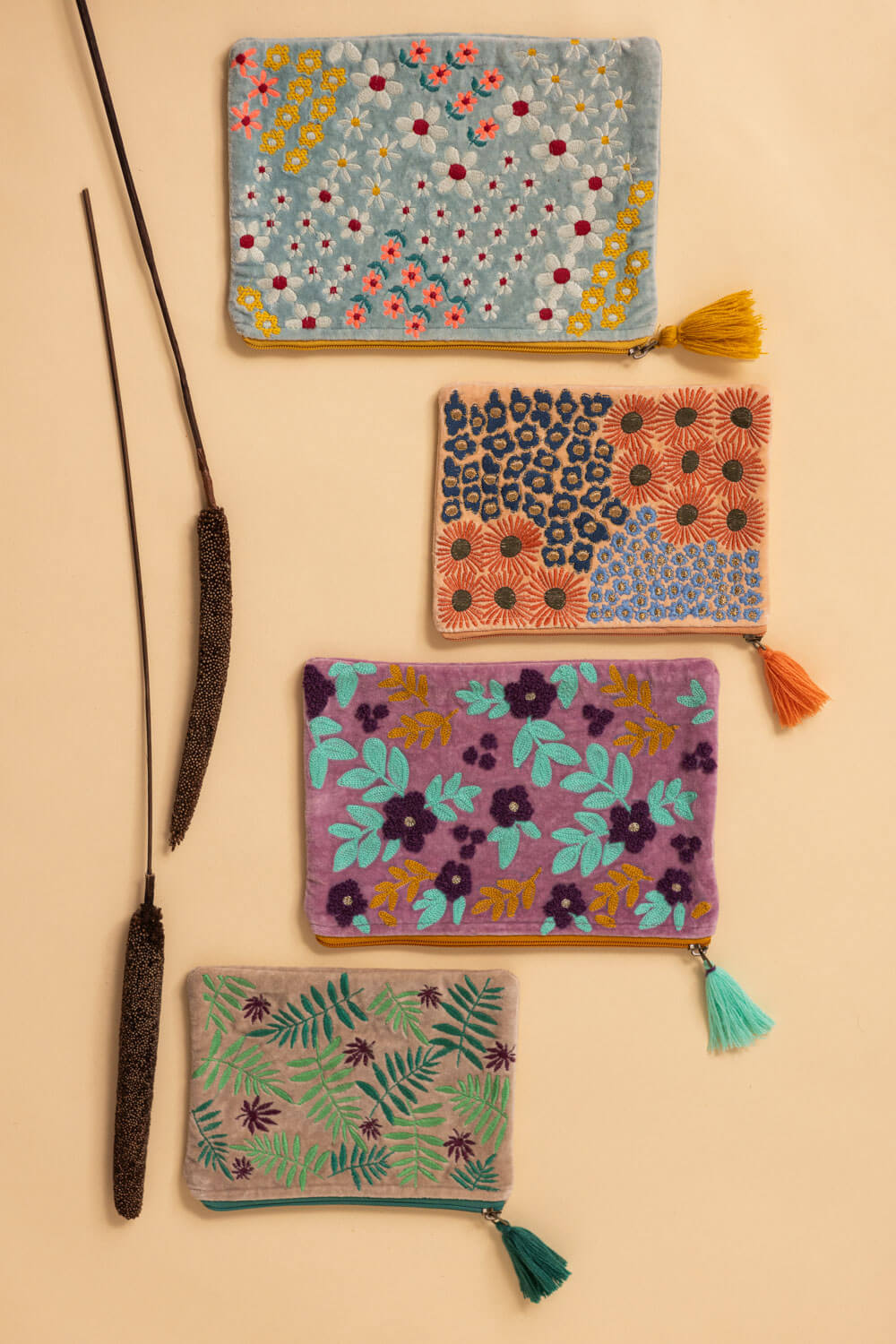 Velvet bag FLOWER