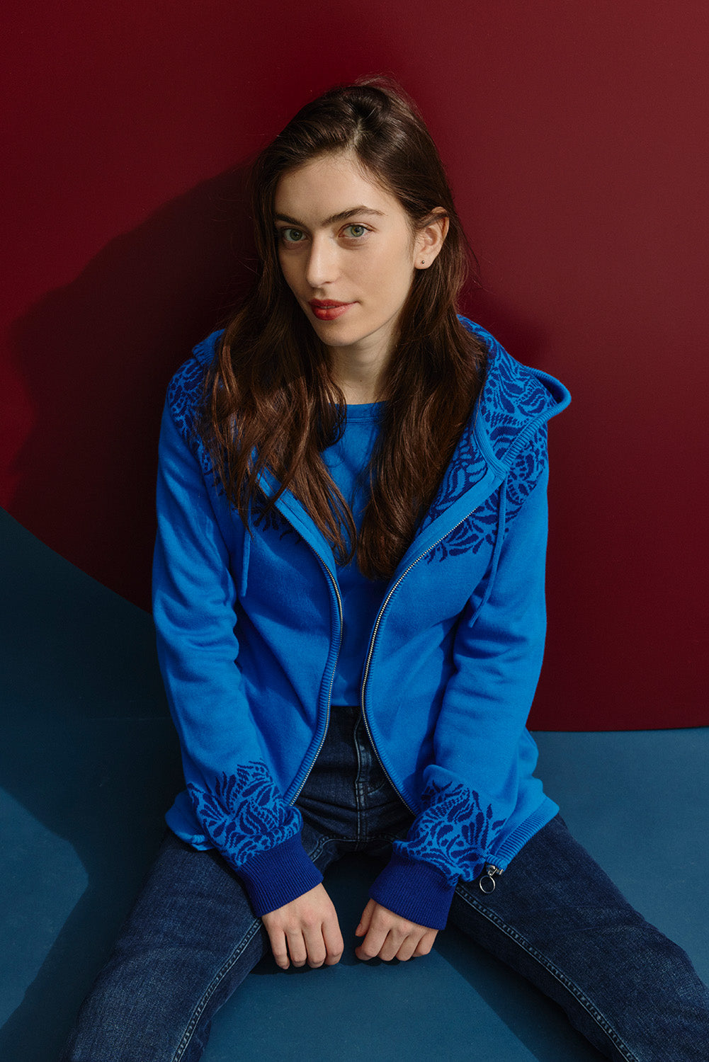 Jaquard-Strickjacke