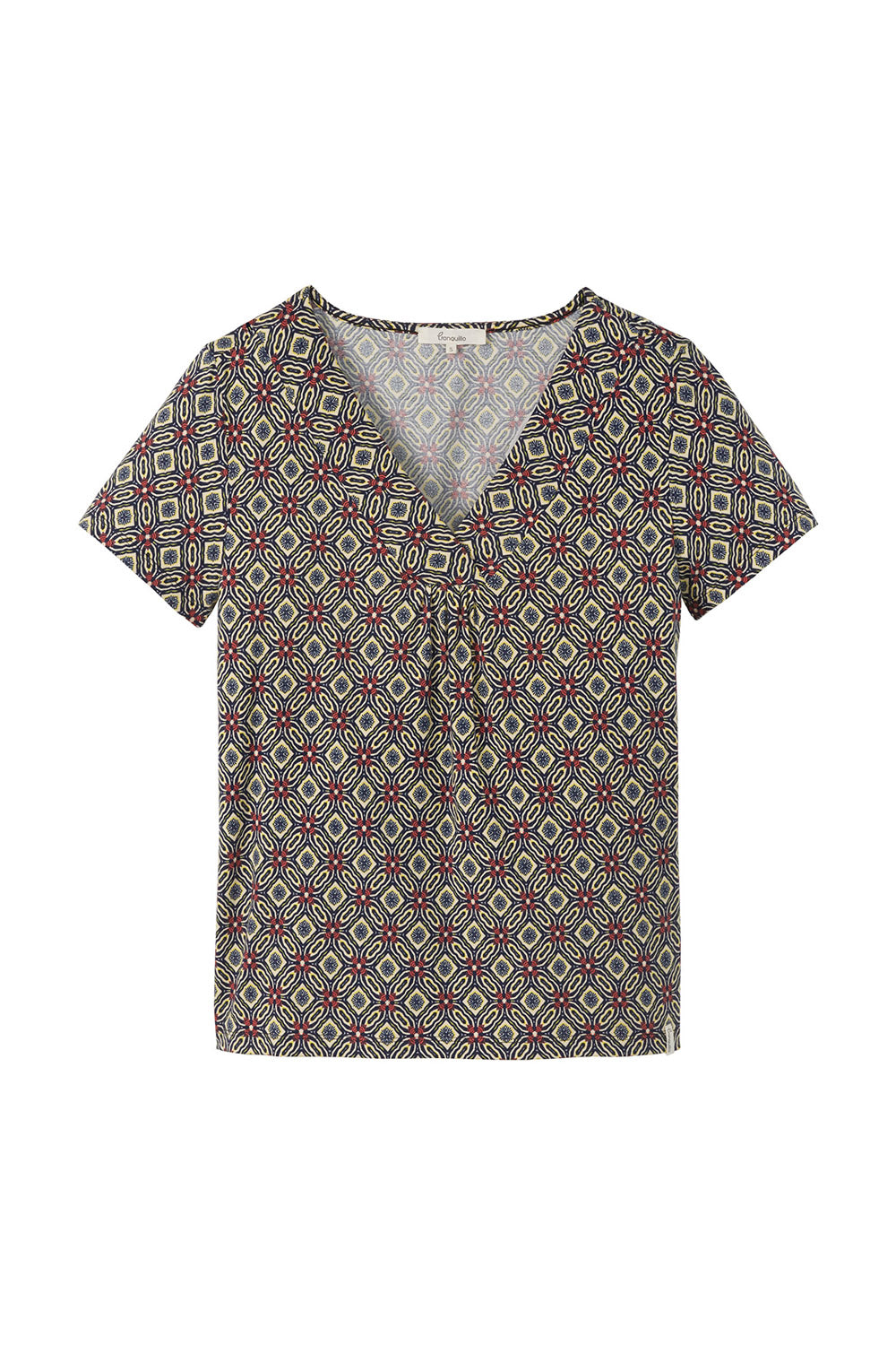 Jersey shirt with V-neck