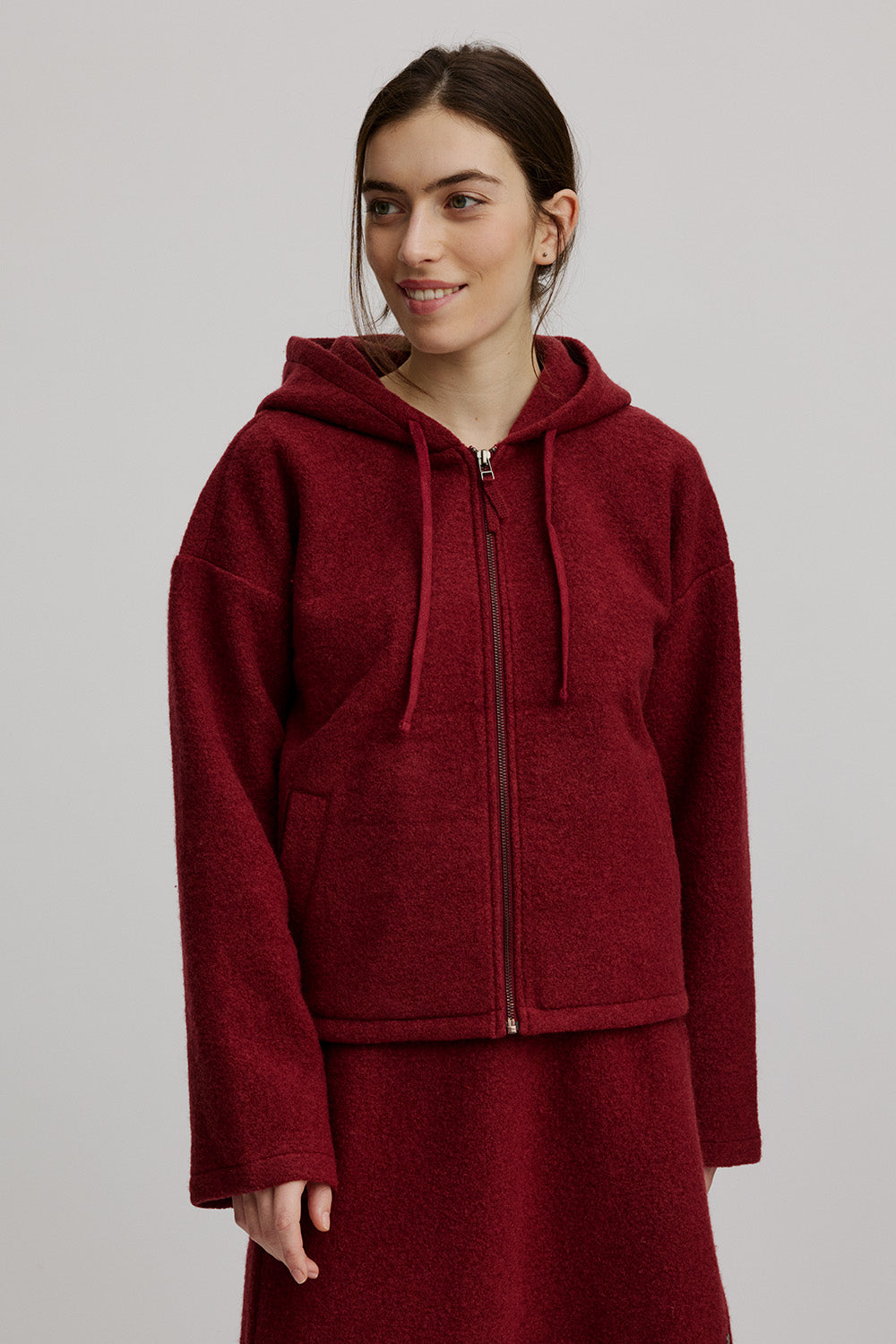 Cosy jacket made from milled wool