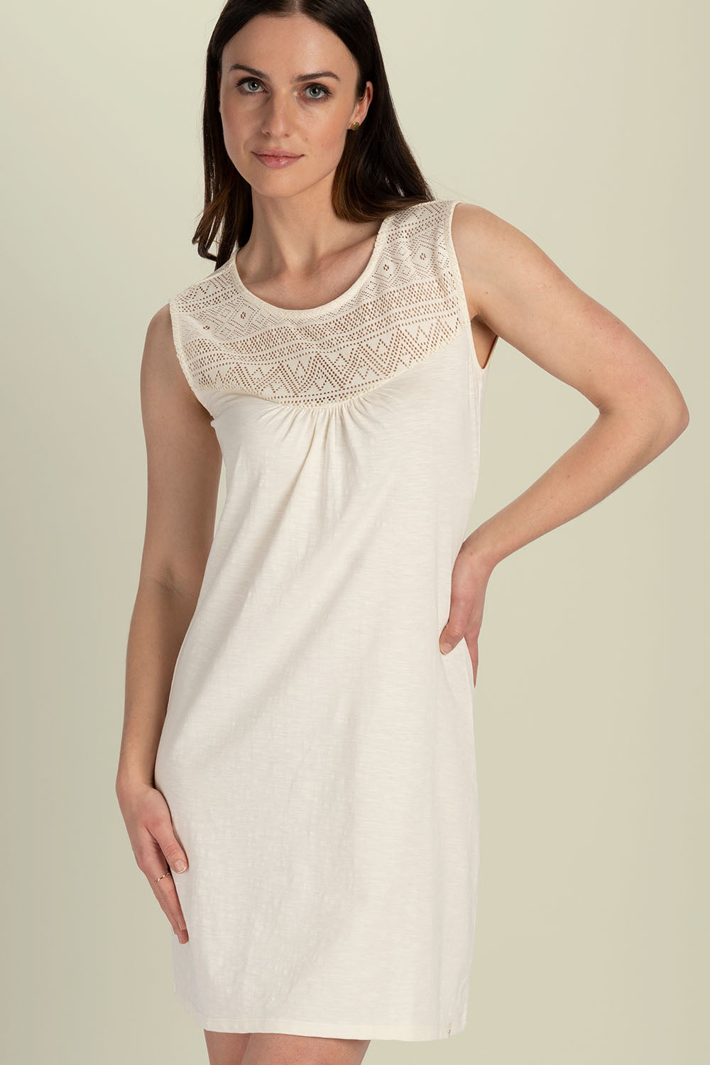 Jersey-Kleid mit Spitzendetails