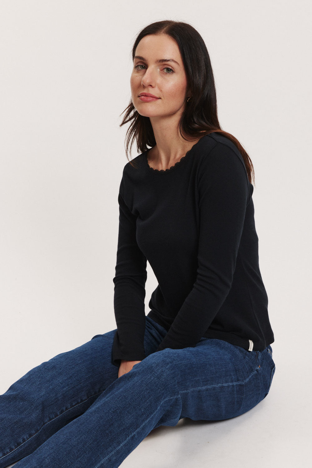 Longsleeve Noemiee aus Wolle-Baumwolle-Jersey