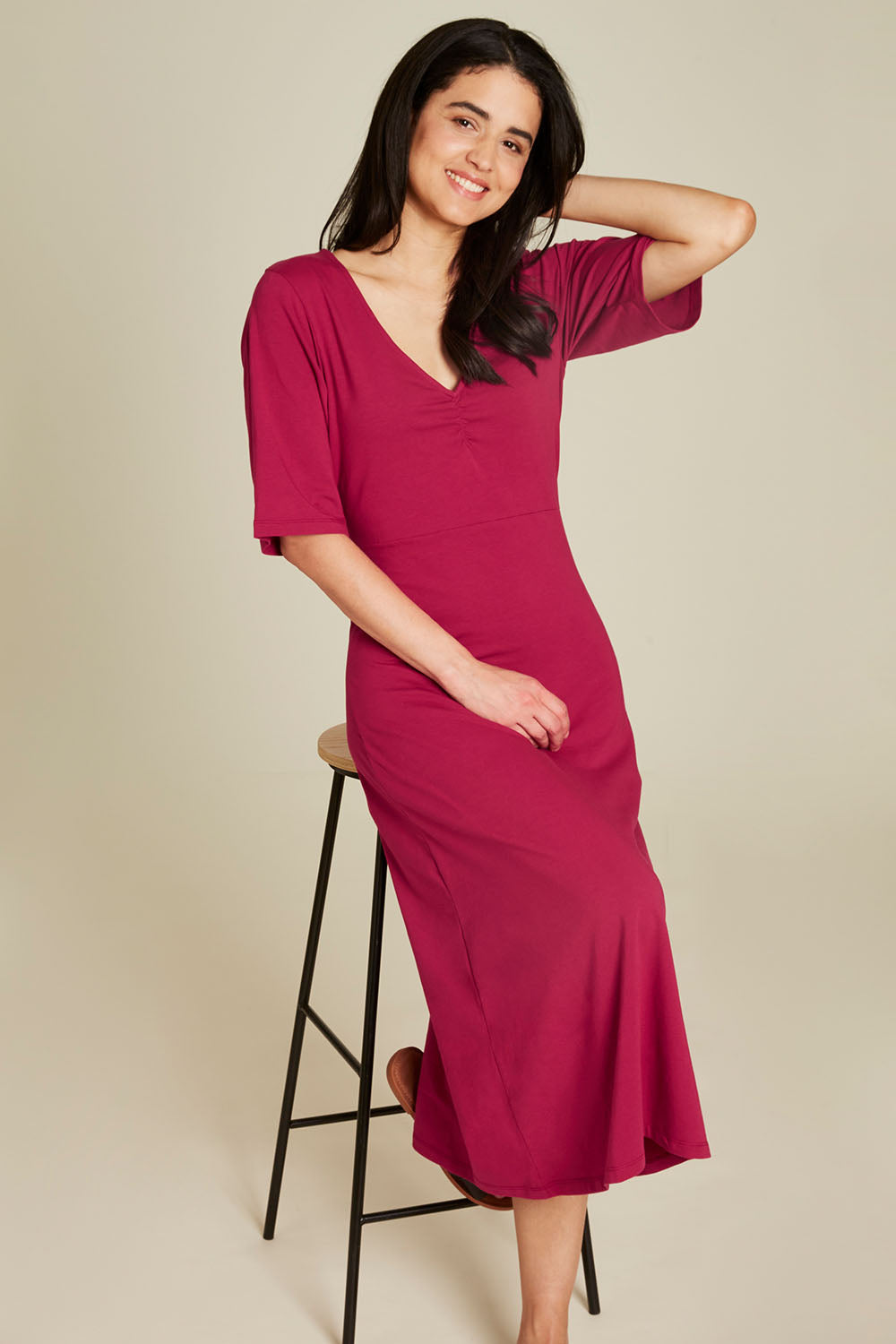 Midikleid aus Jersey
