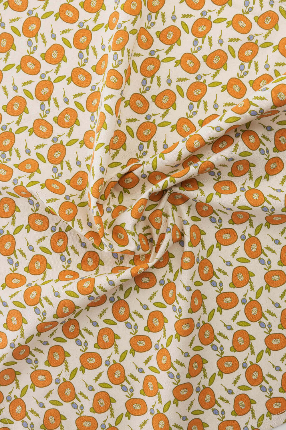 Geschirrtuch VINTAGE GARDEN Orange, Detailansicht des floralen Prints