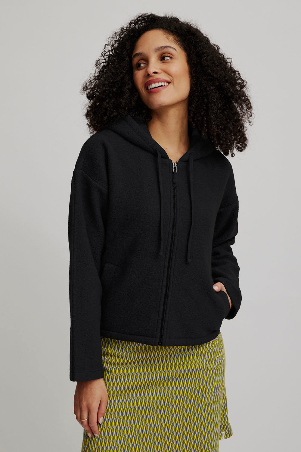 Cosy jacket made from milled wool