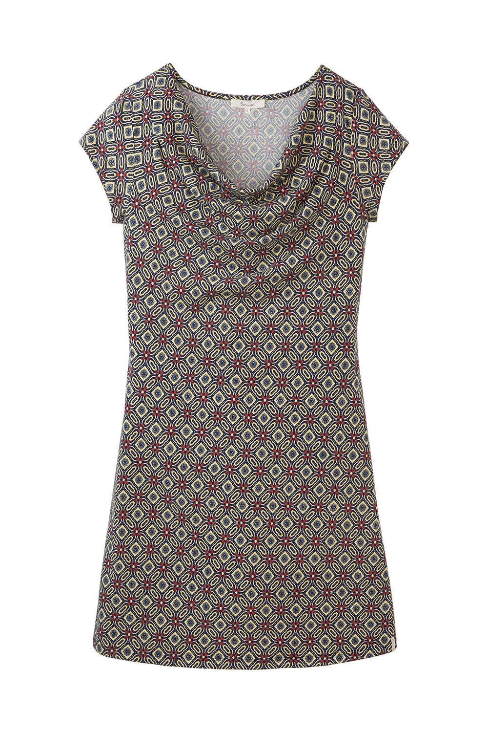 Kleid mit Wasserfall-Ausschnitt