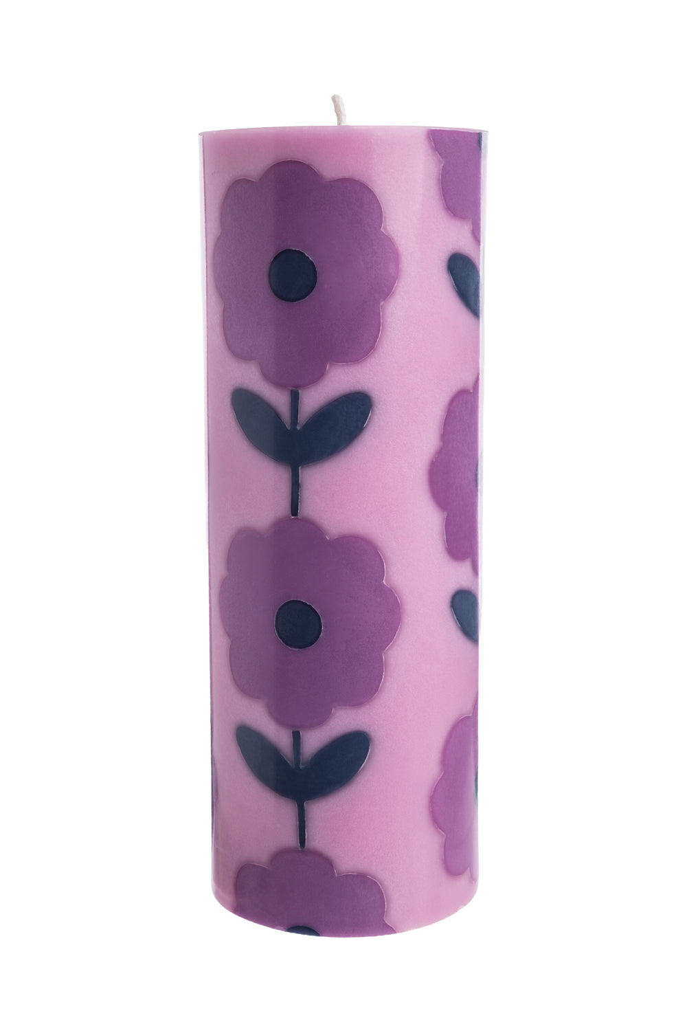 Handgearbeitete Stumpenkerze GLUMI FLOWER, Ø 7,5 x 20 cm