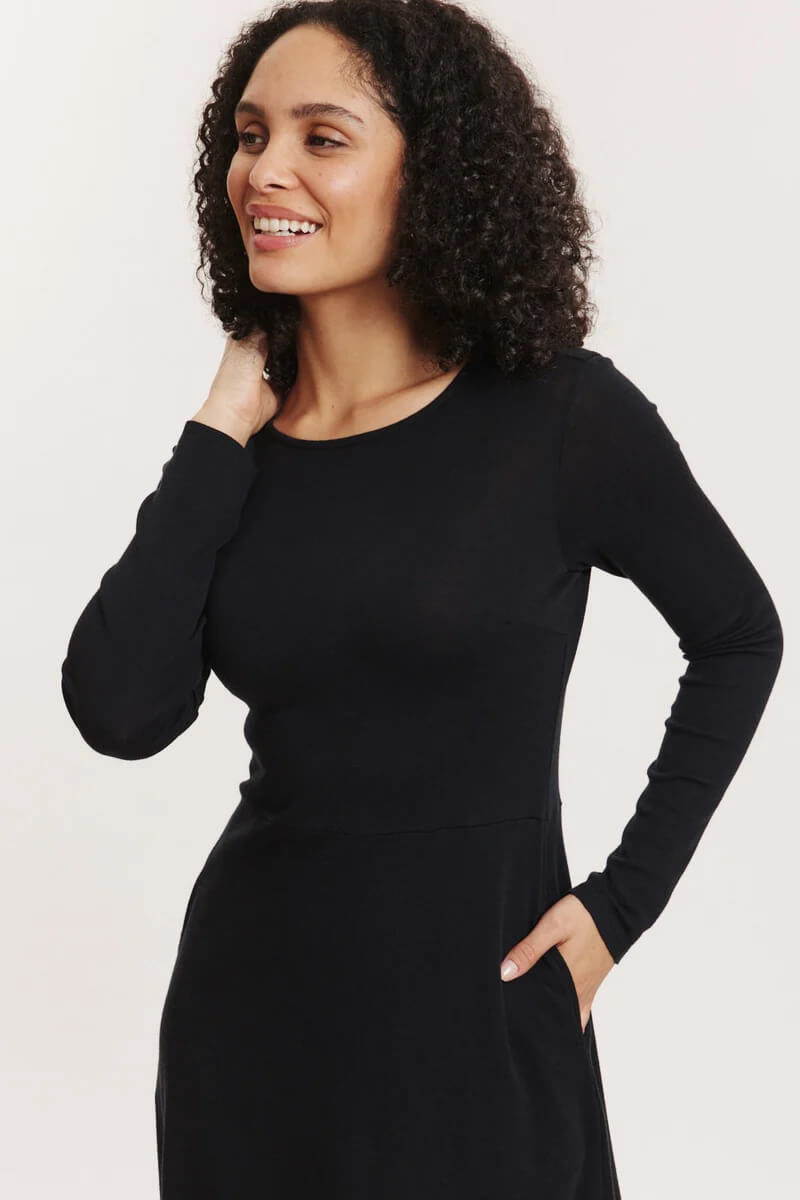 Kleid Moonii aus Wolle-Baumwolle-Jersey