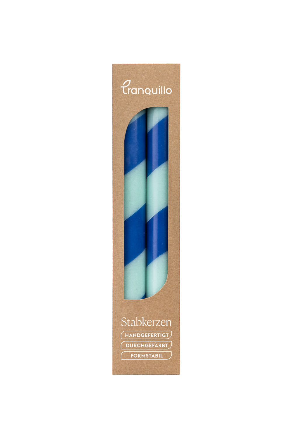 Handgearbeitete Stabkerzen GLUMI TWIST 2er-Set, 20 cm
