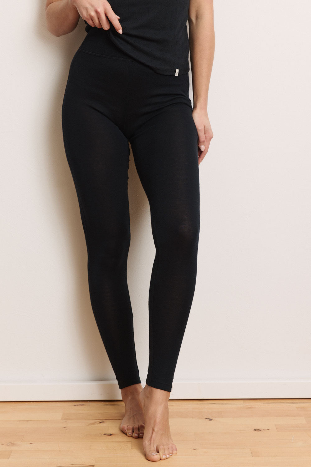 Leggings Ninii aus 50/50 Wolle-Baumwolle-Jersey