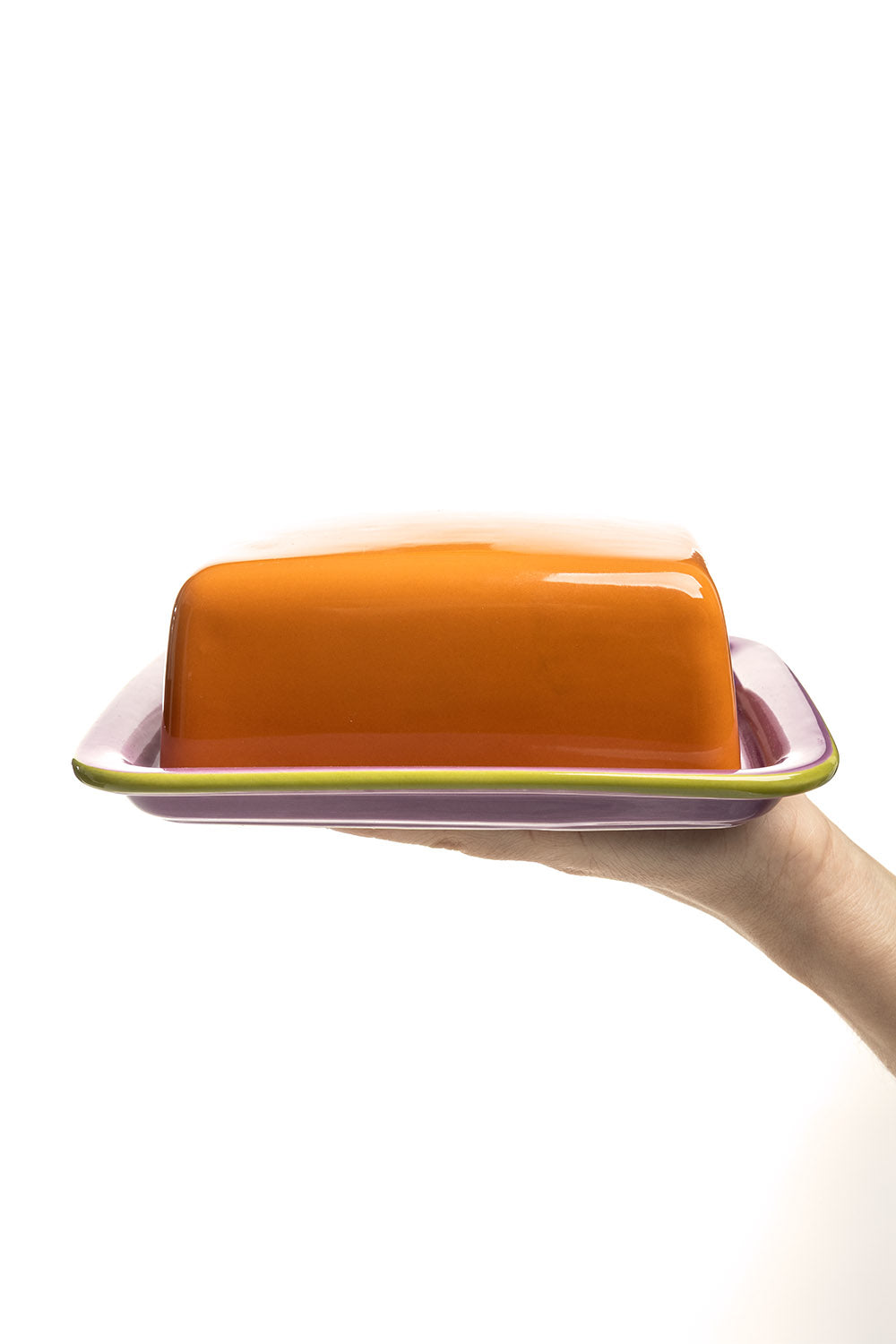 Butterdose COLOURI Orange auf dem Tisch