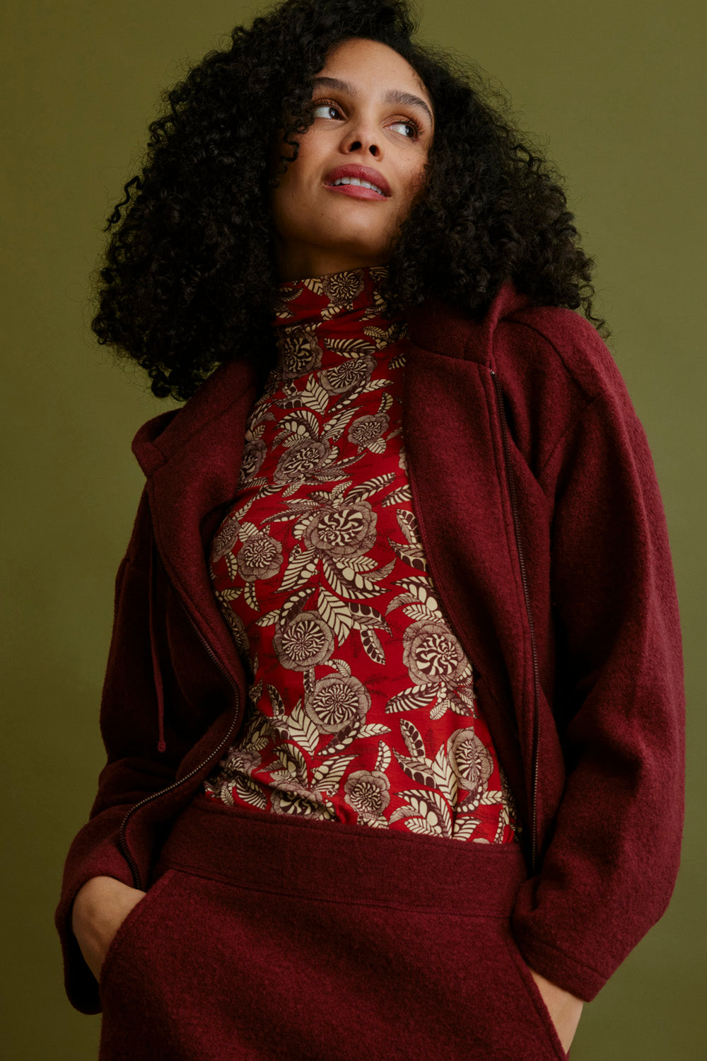 Cosy jacket made from milled wool