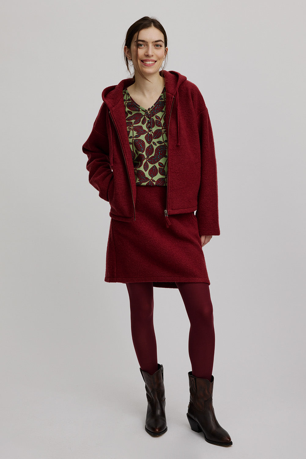 Cosy jacket made from milled wool