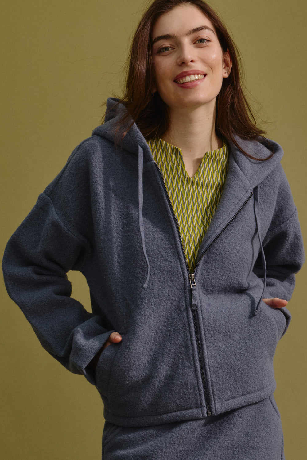 Cosy jacket made from milled wool