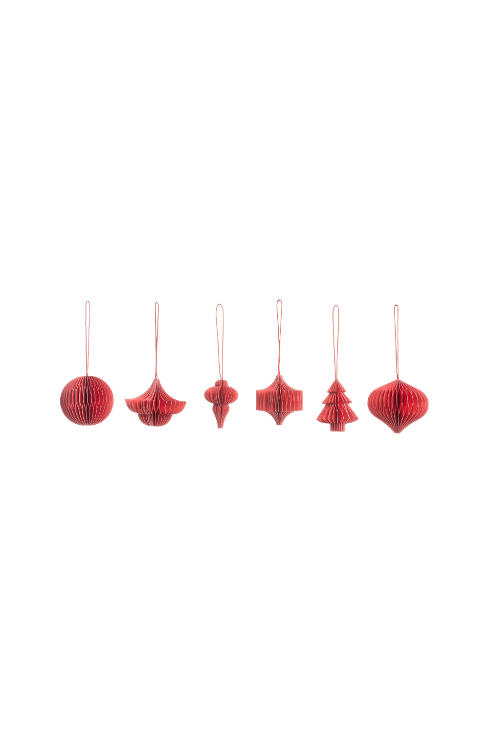 Paper Pendants RED PAPERA Set of 6