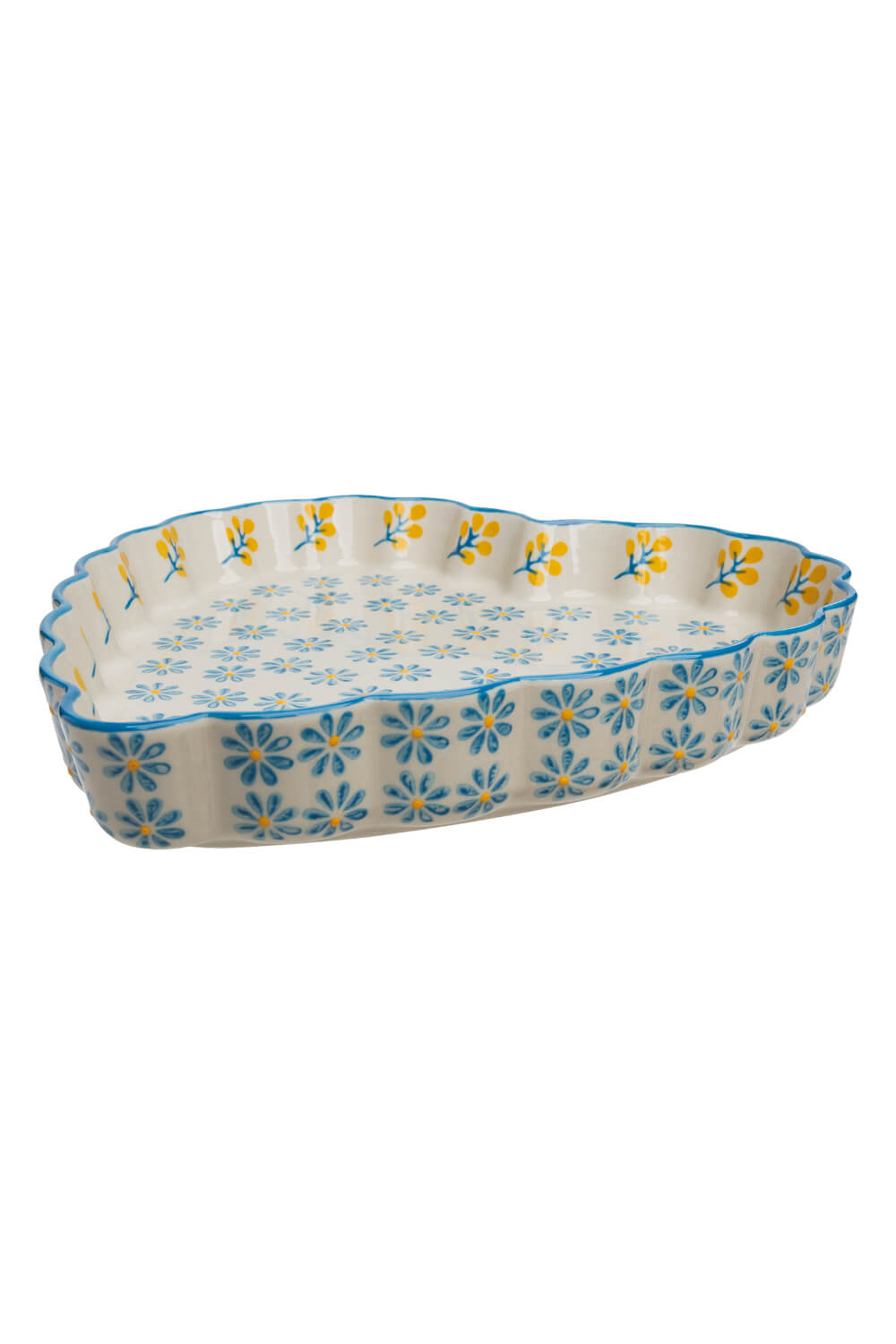 Quicheform FLORAAL Blau – Steinzeug, 26 x 26 cm