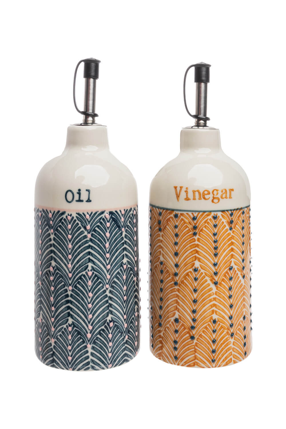 Essig- & Ölflasche MIIX'N'MATCH Orange – Steinzeug & Edelstahl