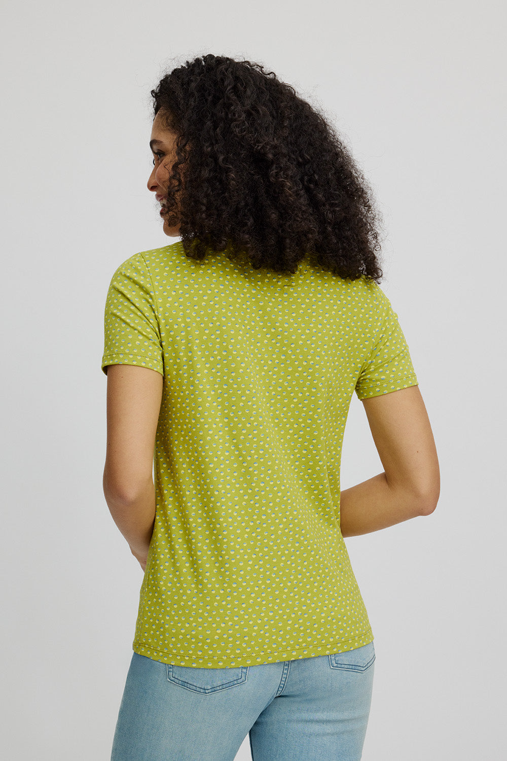 Jersey shirt with V-neck